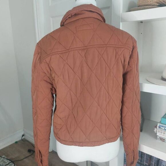 BLANK NYC Still Into You Quilted Crop Jacket | Brown M | Collared Snap Front - Picture 9 of 16